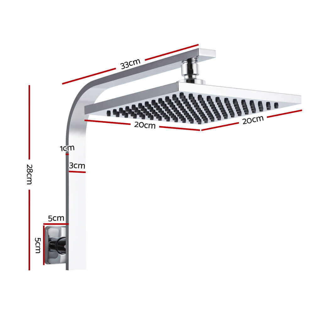 _label_, DSZ Product, feed-cond-new, feed-sl-free shipping, free-shipping, newCefito 8'' Rain Shower Head Wall Arm Square High Pressure Chrome - Premium Home & Garden > Bathroom Accessories > Shower Accessories from Cefito ! Shop Online Buy Now at S & D's Value Store Family Business Best Customer Service_label_, DSZ Product, feed-cond-new, feed-sl-free shipping, free-shipping, new