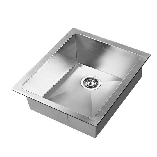 Cefito Handmade Stainless Steel Sink 45x39cm Single Bowl, Food Grade 304, Scratch-Proof and Oil-Proof, Satin-Coated Kitchen Laundry Basin