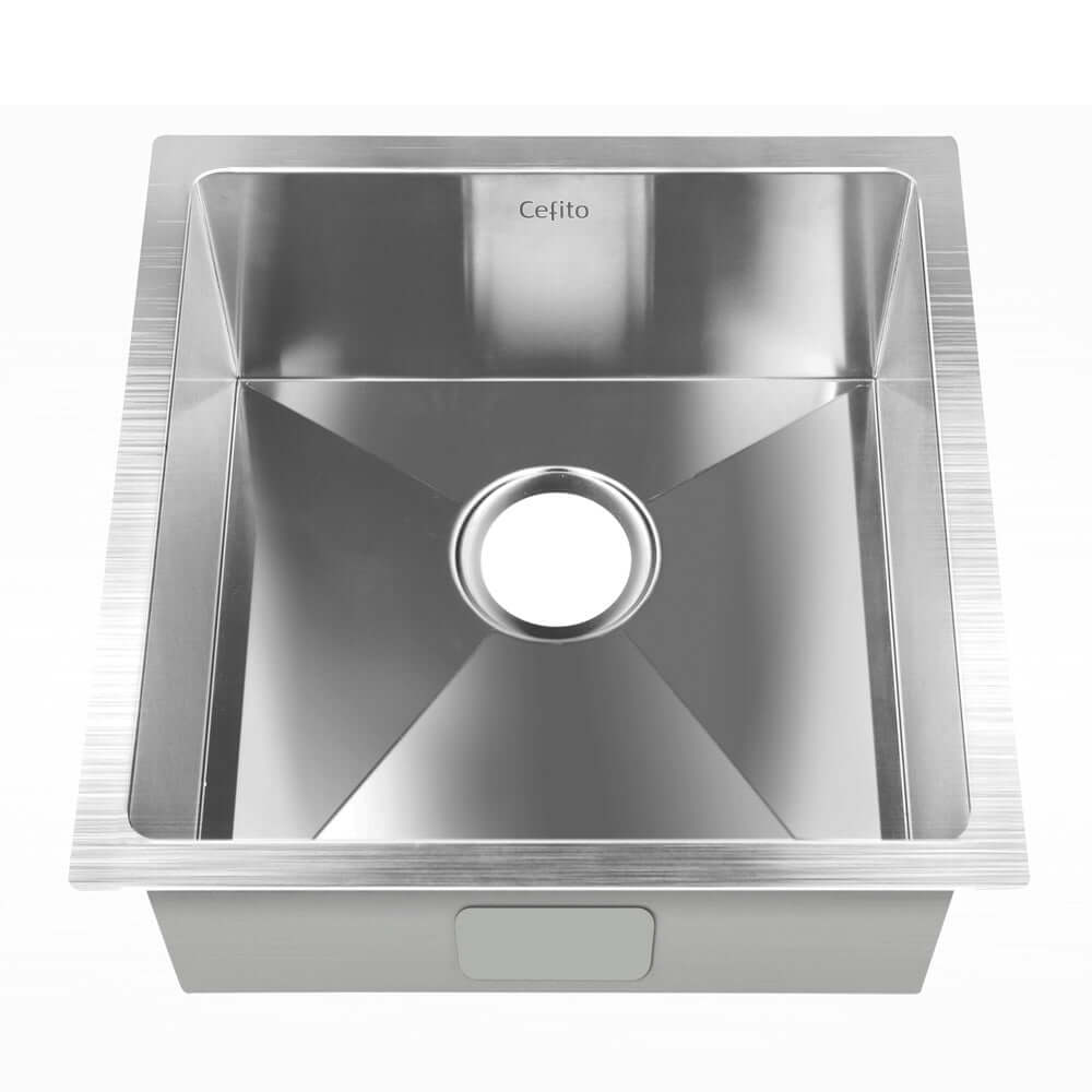 Cefito Kitchen Sink 51X45CM Stainless Steel Single Bowl Basin, Scratch-Proof and Bacteria-Free