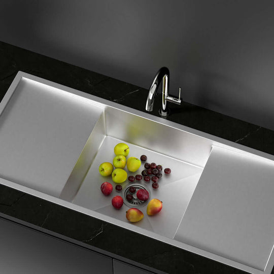 DSZ Product, feed-cond-new, feed-sl-DSZ Freight PayableCefito Kitchen Sink Basin Stainless Steel Under/Top/Flush Mount Bowl 122X45CM - Premium Furniture > Dining > Kitchen Sinks from Cefito ! Shop Online Buy Now at S & D's Value Store Family Business Best Customer ServiceDSZ Product, feed-cond-new, feed-sl-DSZ Freight Payable