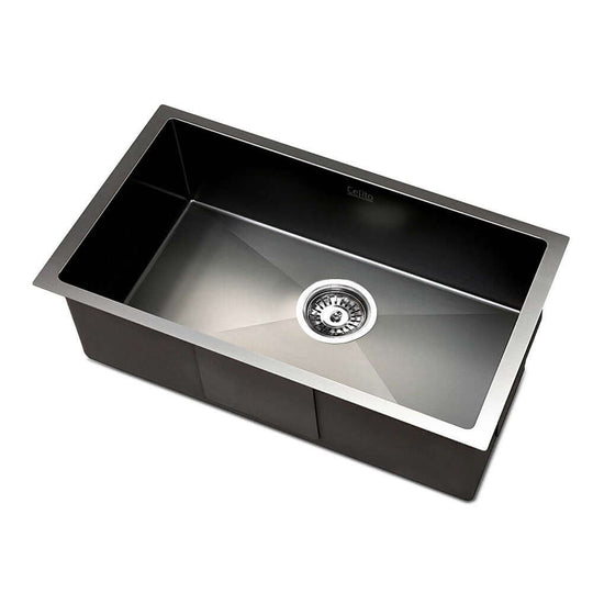 Cefito Kitchen Sink 45X30CM Stainless Steel Basin Single Bowl Laundry Black with Nano-Coated Scratch-Proof Surface.