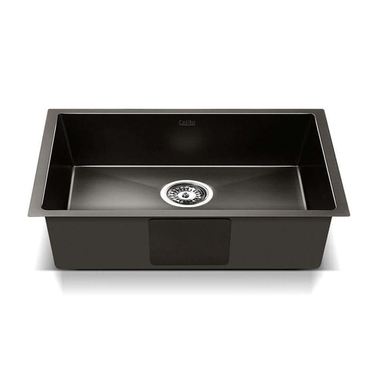 Cefito Kitchen Sink 45X30CM Stainless Steel Single Bowl Laundry Black, nano-coated, scratch-proof, oil-proof, bacteria-free, heavy-duty 304