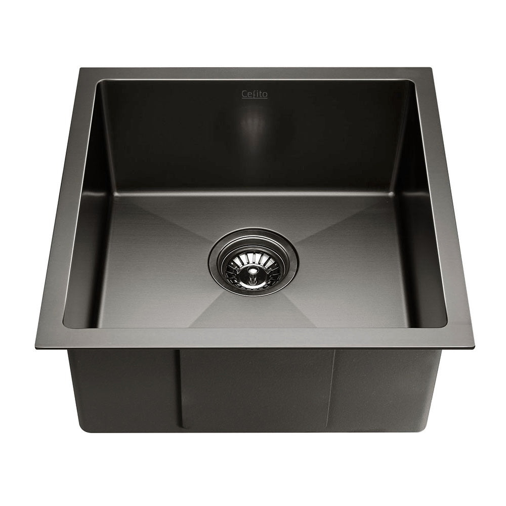 DSZ Product, feed-cond-new, feed-sl-DSZ Freight Payable, newCefito Kitchen Sink 51 X 45Cm Stainless Steel Basin Single Bowl Laundry Black - Premium Furniture > Dining > Kitchen Sinks from Cefito ! Shop Online Buy Now at S & D's Value Store Family Business Best Customer ServiceDSZ Product, feed-cond-new, feed-sl-DSZ Freight Payable, new