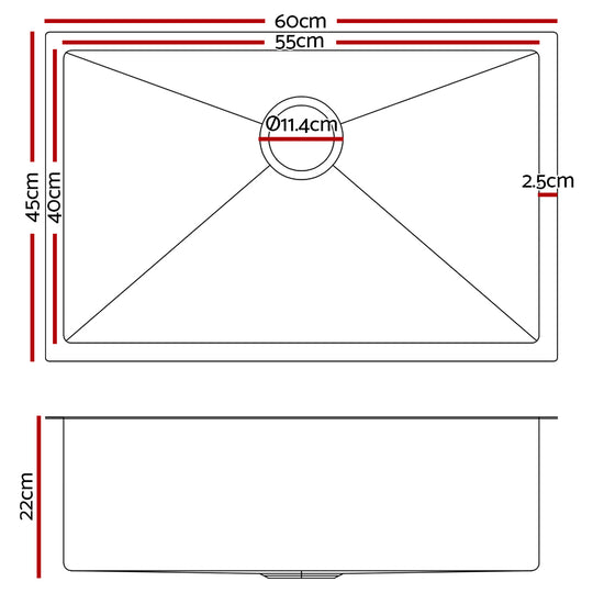 DSZ Product, feed-cond-new, feed-sl-DSZ Freight Payable, newCefito Kitchen Sink 60 X 45Cm Stainless Steel Basin Single Bowl Laundry Black - Premium Furniture > Dining > Kitchen Sinks from Cefito ! Shop Online Buy Now at S & D's Value Store Family Business Best Customer ServiceDSZ Product, feed-cond-new, feed-sl-DSZ Freight Payable, new