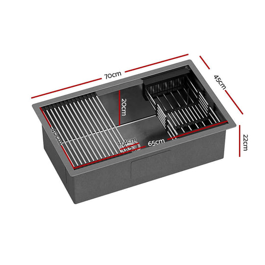 DSZ Product, feed-cond-new, feed-sl-DSZ Freight Payable, newCefito Kitchen Sink 70 X 45Cm Stainless Steel Single Bowl Drain Rack Basket Black - Premium Home & Garden > DIY > Kitchen & Bathroom DIY from Cefito ! Shop Online Buy Now at S & D's Value Store Family Business Best Customer ServiceDSZ Product, feed-cond-new, feed-sl-DSZ Freight Payable, new