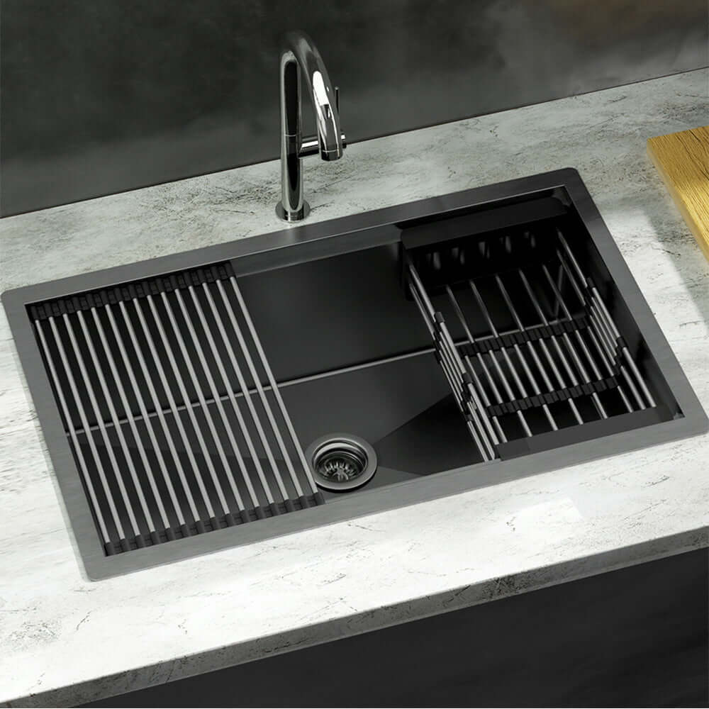 DSZ Product, feed-cond-new, feed-sl-DSZ Freight Payable, newCefito Kitchen Sink 70 X 45Cm Stainless Steel Single Bowl Drain Rack Basket Black - Premium Home & Garden > DIY > Kitchen & Bathroom DIY from Cefito ! Shop Online Buy Now at S & D's Value Store Family Business Best Customer ServiceDSZ Product, feed-cond-new, feed-sl-DSZ Freight Payable, new