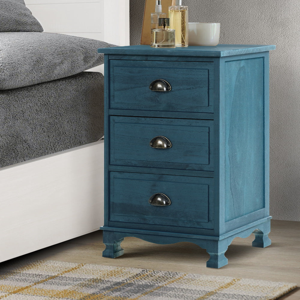 DSZ Product, feed-cond-new, feed-sl-DSZ Freight Payable, newArtiss Bedside Table 3 Drawers Vintage - Thyme Blue - Premium Furniture > Bedroom > Bedside Tables from Artiss ! Shop Online Buy Now at S & D's Value Store Family Business Best Customer ServiceDSZ Product, feed-cond-new, feed-sl-DSZ Freight Payable, new