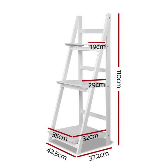 Artiss Bookshelf Corner Shelf 3 Tiers - Zane White