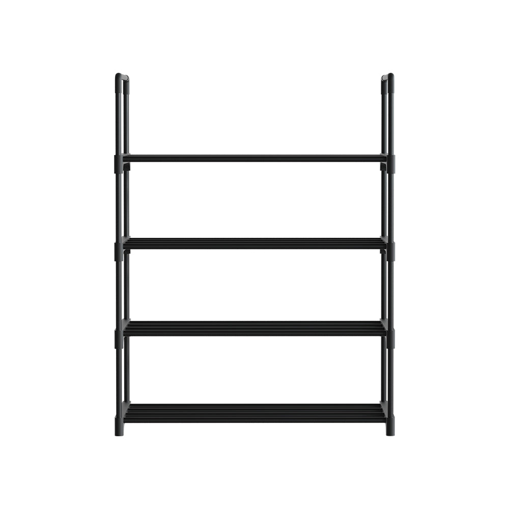 Artiss Shoe Rack Cabinet Stackable 4-tier 12 Pairs Black