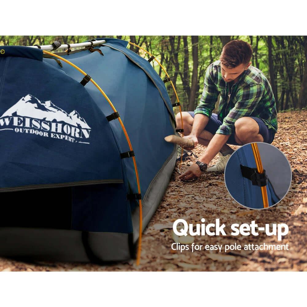 camping, DSZ Product, feed-cond-new, feed-sl-DSZ Freight Payable, new, value tentsWeisshorn Double Swag Camping Swags Canvas Free Standing Dome Tent Dark Blue 4Cm - Premium Outdoor Recreation > Camping > Tents from Weisshorn ! Shop Online Buy Now at S & D's Value Store Family Business Best Customer Servicecamping, DSZ Product, feed-cond-new, feed-sl-DSZ Freight Payable, new, value tents