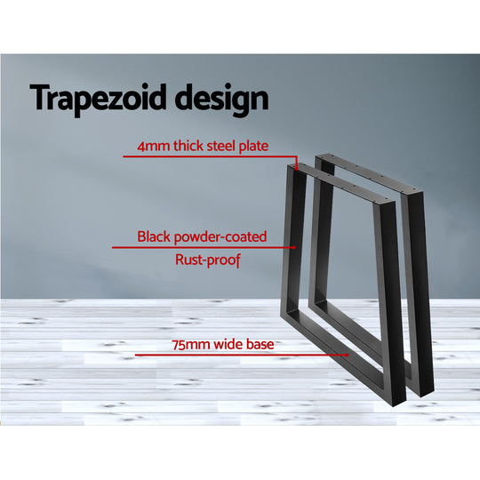 Artiss Metal Table Legs DIY Trapezoid 65X90CM Set of 2