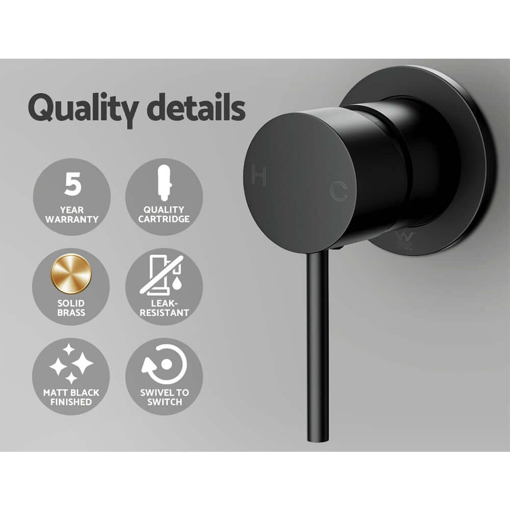 _label_, DSZ Product, feed-cond-new, feed-sl-free shipping, free-shipping, newCefito Basin Mixer Wall Tap Round Brass Faucet Shower Bathtub Black - Premium Home & Garden > Bathroom Accessories > Shower Accessories from Cefito ! Shop Online Buy Now at S & D's Value Store Family Business Best Customer Service_label_, DSZ Product, feed-cond-new, feed-sl-free shipping, free-shipping, new