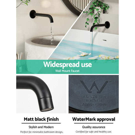 _label_, DSZ Product, feed-cond-new, feed-sl-free shipping, free-shipping, newCefito Bathroom Mixer Spout Wall Bath Tap Round Shower Bathtub Black - Premium Home & Garden > Bathroom Accessories > Shower Accessories from Cefito ! Shop Online Buy Now at S & D's Value Store Family Business Best Customer Service_label_, DSZ Product, feed-cond-new, feed-sl-free shipping, free-shipping, new