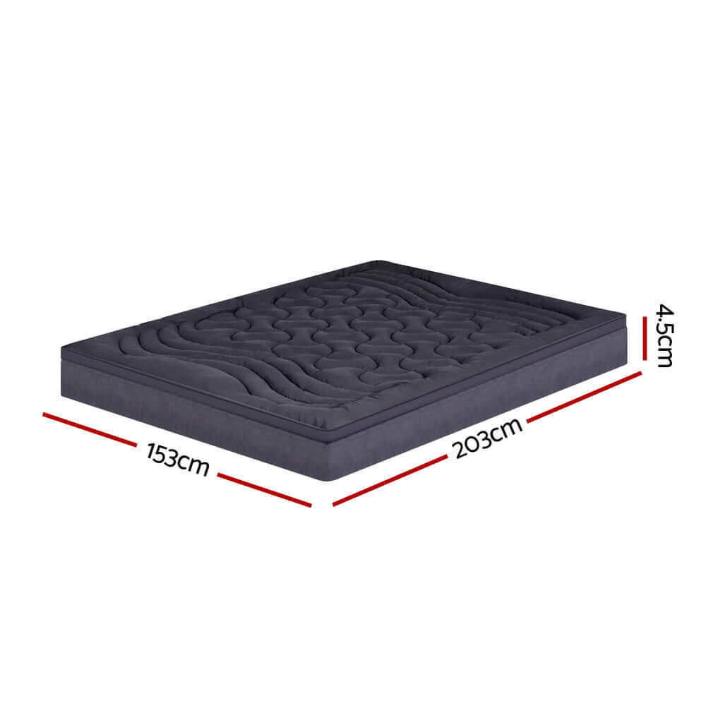 Giselle Bedding Pillowtop Mattress Topper in black, dimensions 203cm x 153cm x 45cm, offers affordable comfort and quality.