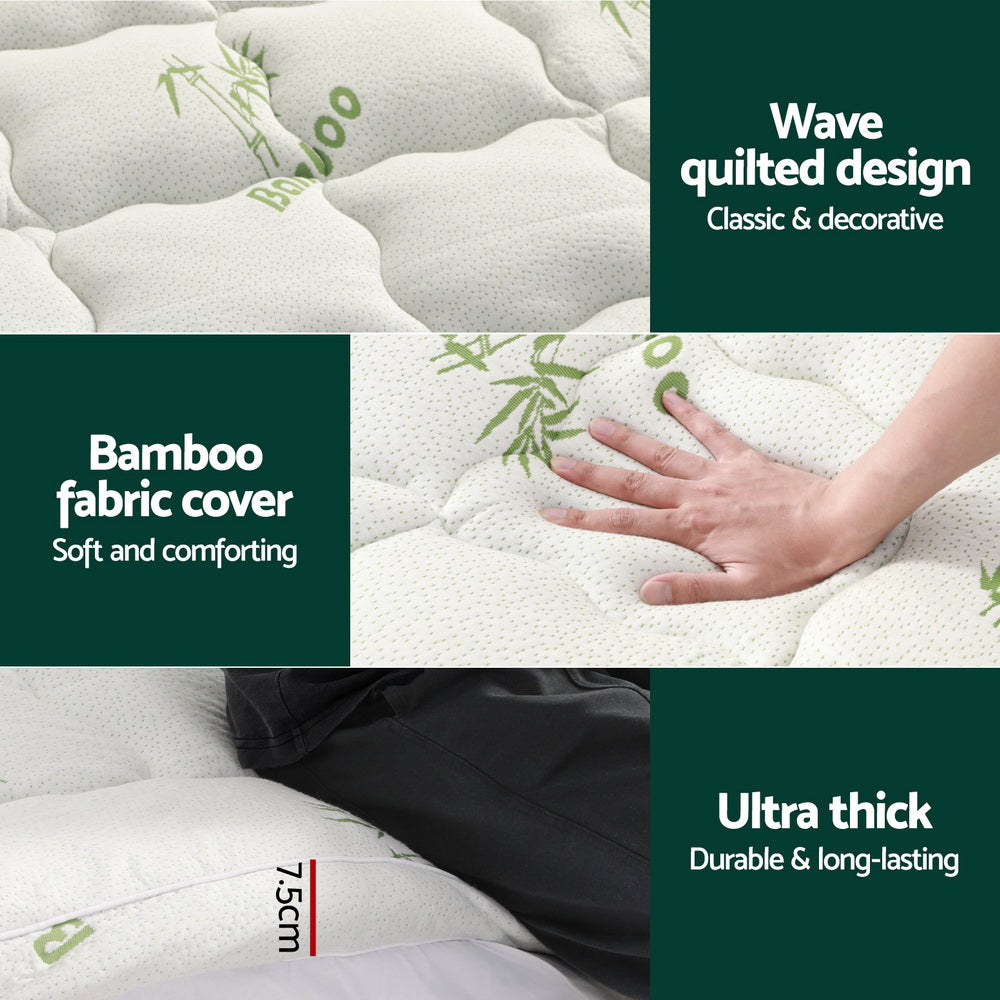 _label_, DSZ Product, feed-cond-new, feed-sl-free shipping, free-shipping, newGiselle Bedding Mattress Topper Pillowtop Bamboo 7.5Cm Double - Premium Furniture > Mattresses > Mattress Toppers from Giselle Bedding ! Shop Online Buy Now at S & D's Value Store Family Business Best Customer Service_label_, DSZ Product, feed-cond-new, feed-sl-free shipping, free-shipping, new