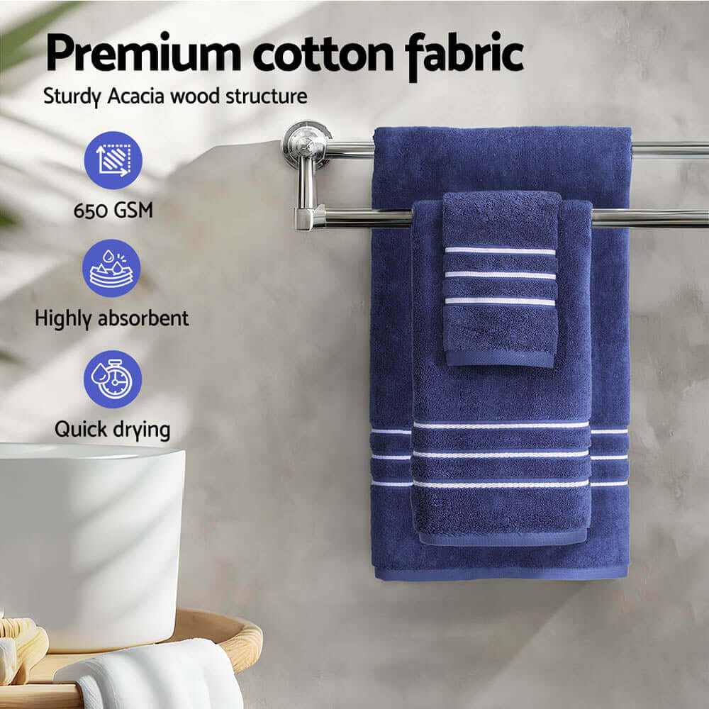 _label_, DSZ Product, feed-cond-new, feed-sl-free shipping, free-shipping, new6 Pack Bath Towels Set Cotton Towel Navy - Premium Home & Garden > Bathroom Accessories > Bath Towels & Robes from Unbranded ! Shop Online Buy Now at S & D's Value Store Family Business Best Customer Service_label_, DSZ Product, feed-cond-new, feed-sl-free shipping, free-shipping, new