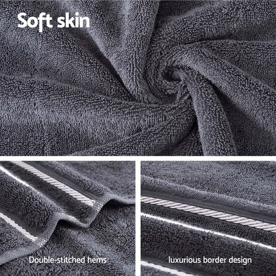 _label_, DSZ Product, feed-cond-new, feed-sl-free shipping, free-shipping, new6 Pack Bath Towels Set Cotton Towel Grey - Premium Home & Garden > Bathroom Accessories > Bath Towels & Robes from Unbranded ! Shop Online Buy Now at S & D's Value Store Family Business Best Customer Service_label_, DSZ Product, feed-cond-new, feed-sl-free shipping, free-shipping, new