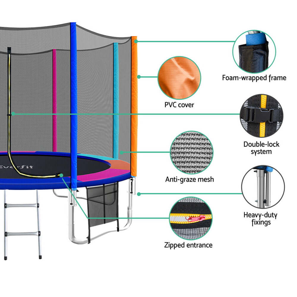 DSZ Product, feed-cond-new, feed-sl-DSZ Freight Payable, newEverfit 12Ft Trampoline For Kids W/ Ladder Enclosure Safety Net Pad Gift Round - Premium Sports & Fitness > Trampolines > Trampolines & Accessories from Everfit ! Shop Online Buy Now at S & D's Value Store Family Business Best Customer ServiceDSZ Product, feed-cond-new, feed-sl-DSZ Freight Payable, new