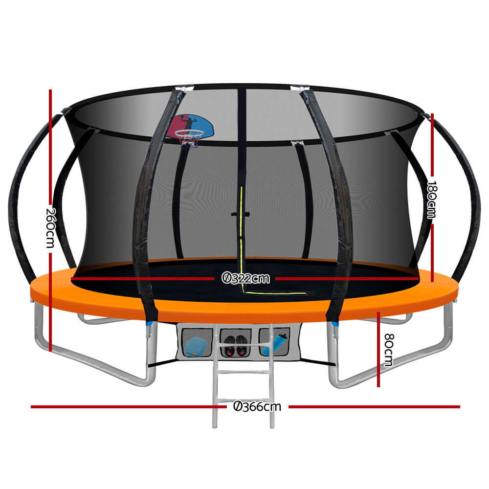 DSZ Product, feed-cond-new, feed-sl-DSZ Freight Payable, newEverfit 12Ft Trampoline For Kids W/ Ladder Enclosure Safety Net Rebounder Orange - Premium Sports & Fitness > Trampolines > Trampolines & Accessories from Everfit ! Shop Online Buy Now at S & D's Value Store Family Business Best Customer ServiceDSZ Product, feed-cond-new, feed-sl-DSZ Freight Payable, new