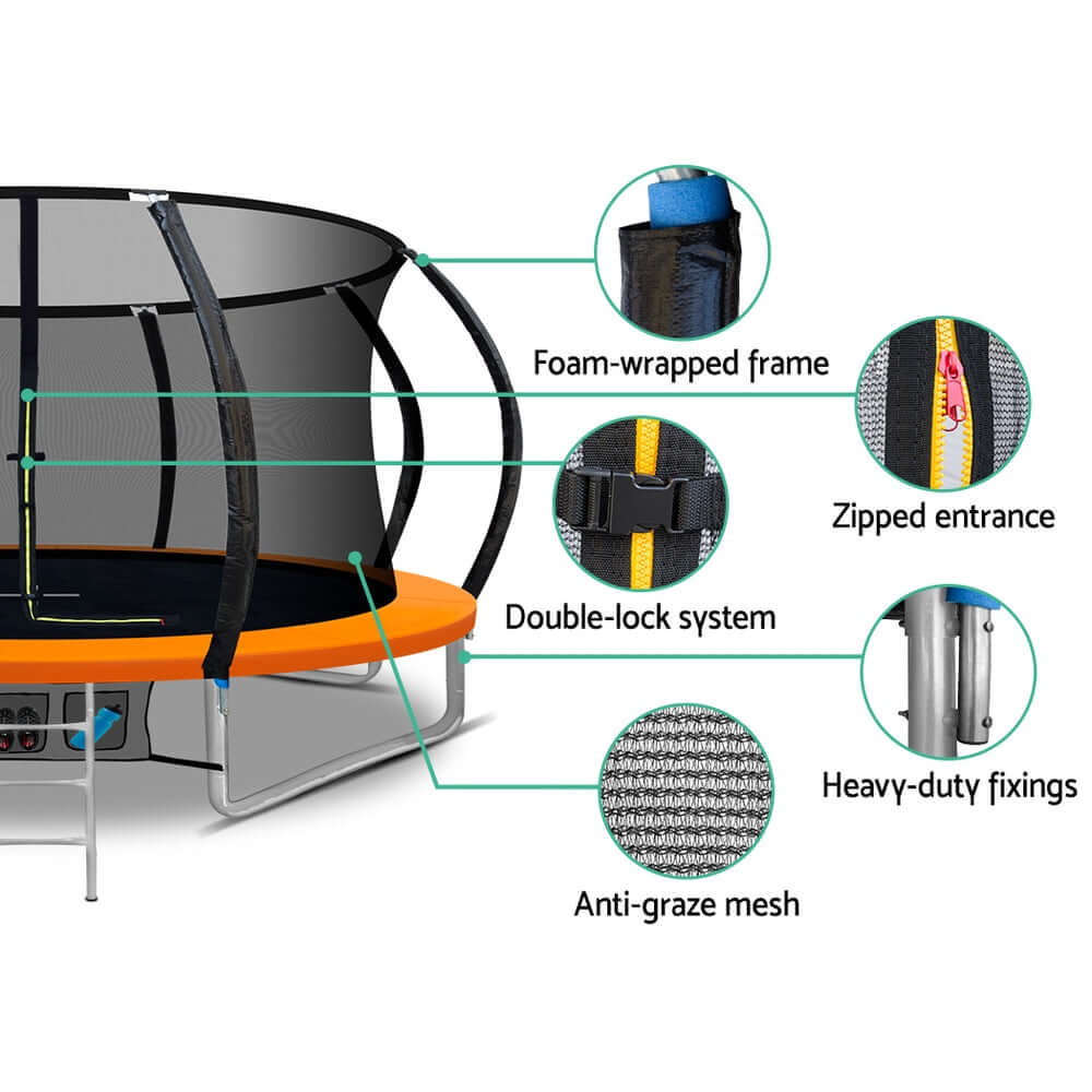 DSZ Product, feed-cond-new, feed-sl-DSZ Freight Payable, newEverfit 12Ft Trampoline For Kids W/ Ladder Enclosure Safety Net Rebounder Orange - Premium Sports & Fitness > Trampolines > Trampolines & Accessories from Everfit ! Shop Online Buy Now at S & D's Value Store Family Business Best Customer ServiceDSZ Product, feed-cond-new, feed-sl-DSZ Freight Payable, new