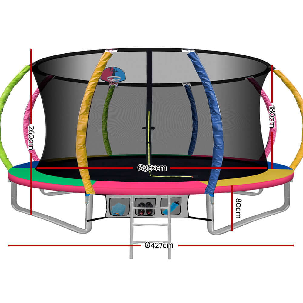 DSZ Product, feed-cond-new, feed-sl-DSZ Freight Payable, newEverfit 14Ft Trampoline For Kids W/ Ladder Enclosure Safety Net Rebounder Colors - Premium Sports & Fitness > Trampolines > Trampolines & Accessories from Everfit ! Shop Online Buy Now at S & D's Value Store Family Business Best Customer ServiceDSZ Product, feed-cond-new, feed-sl-DSZ Freight Payable, new