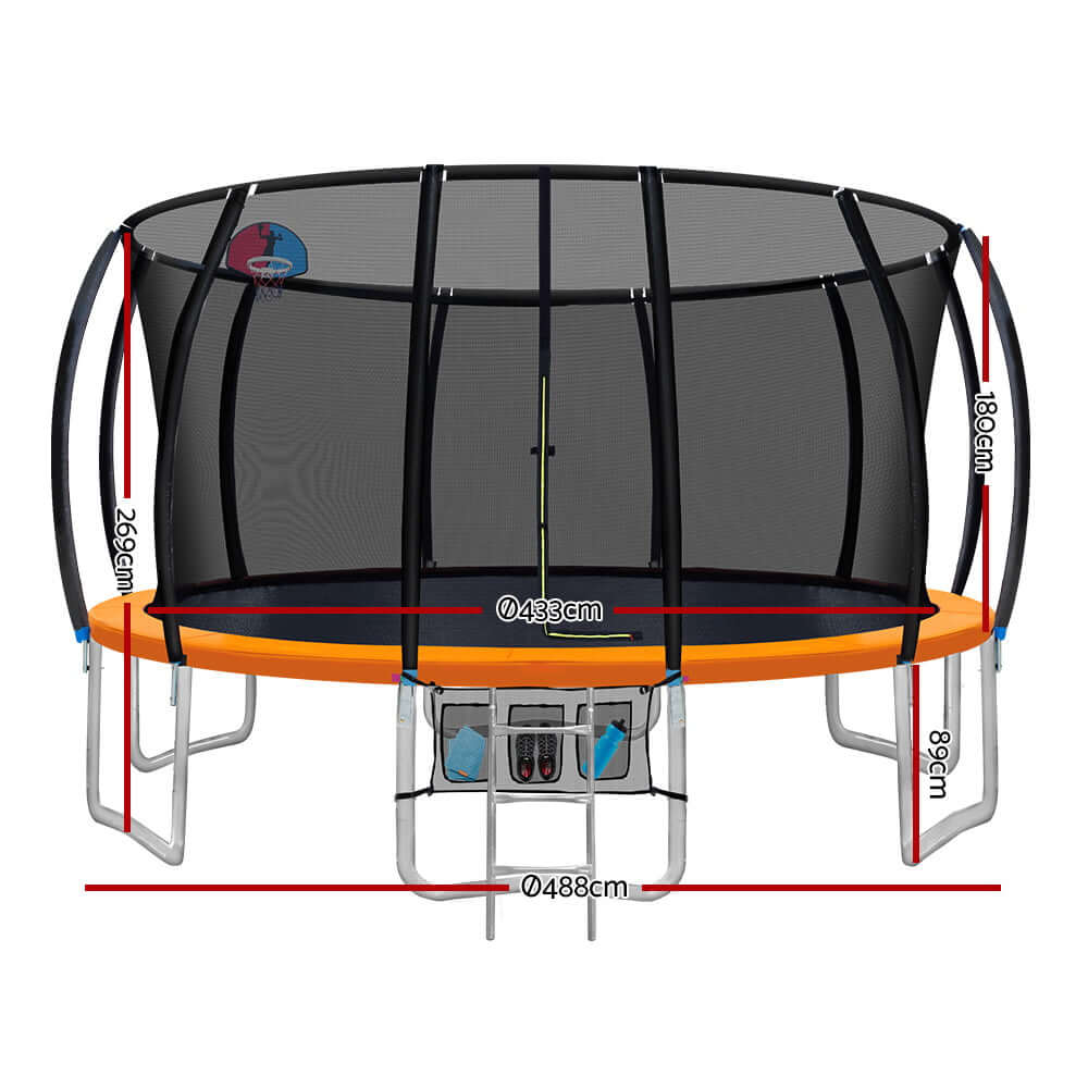 DSZ Product, feed-cond-new, feed-sl-DSZ Freight Payable, newEverfit 16Ft Trampoline For Kids W/ Ladder Enclosure Safety Net Rebounder Orange - Premium Sports & Fitness > Trampolines > Trampolines & Accessories from Everfit ! Shop Online Buy Now at S & D's Value Store Family Business Best Customer ServiceDSZ Product, feed-cond-new, feed-sl-DSZ Freight Payable, new