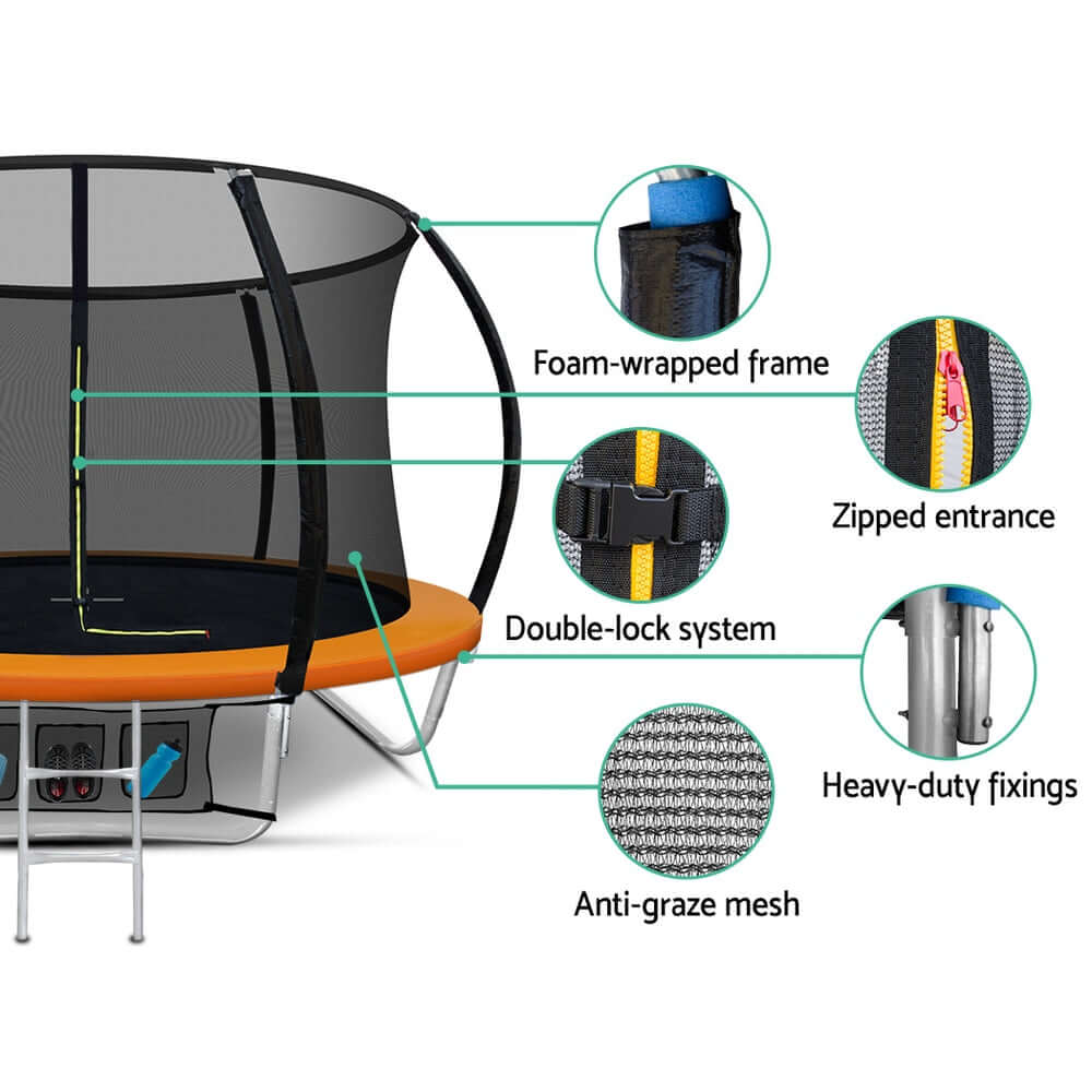 DSZ Product, feed-cond-new, feed-sl-DSZ Freight Payable, newEverfit 8Ft Trampoline For Kids W/ Ladder Enclosure Safety Net Rebounder Orange - Premium Sports & Fitness > Trampolines > Trampolines & Accessories from Everfit ! Shop Online Buy Now at S & D's Value Store Family Business Best Customer ServiceDSZ Product, feed-cond-new, feed-sl-DSZ Freight Payable, new