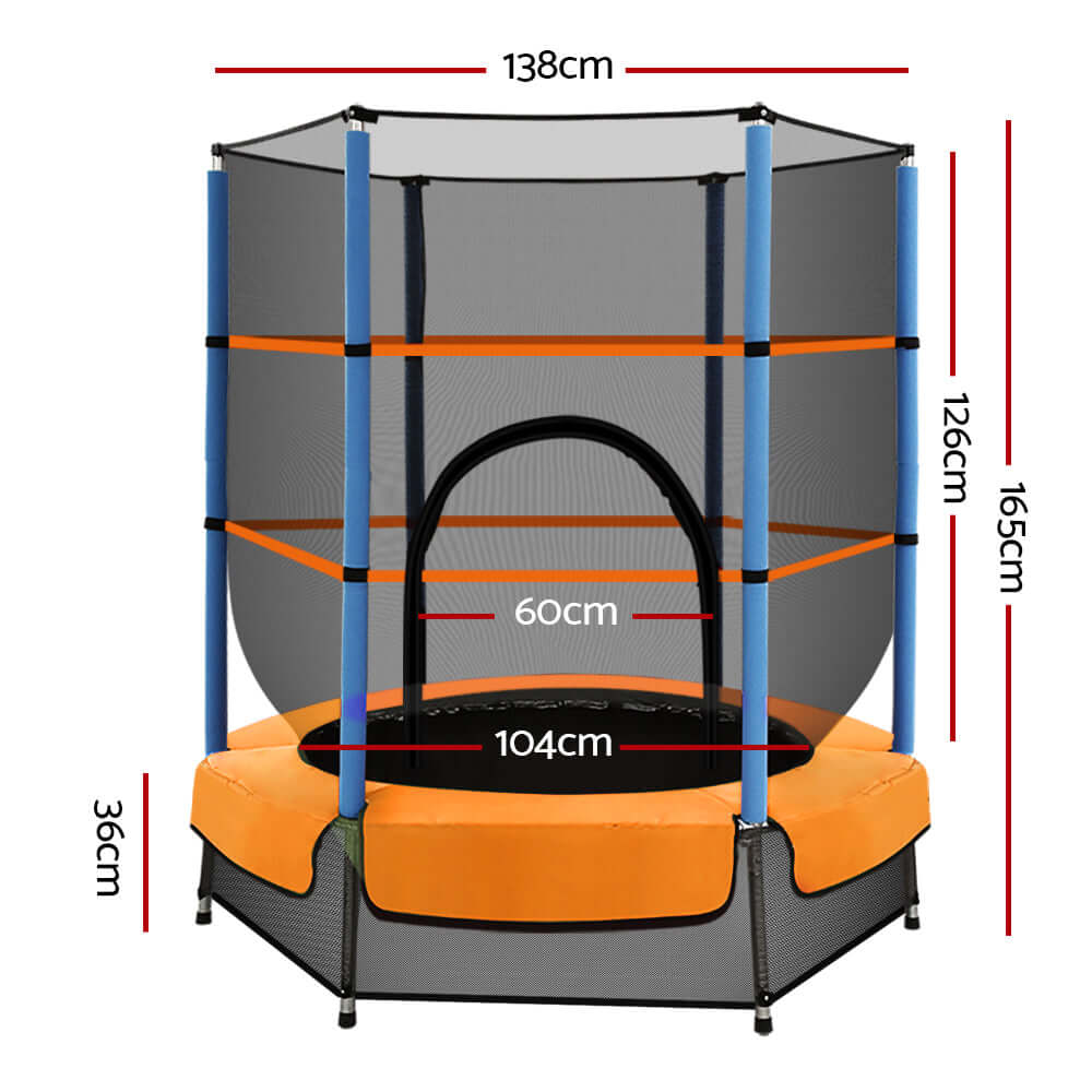 _label_, DSZ Product, feed-cond-new, feed-sl-free shipping, free-shipping, newEverfit 4.5Ft Trampoline For Kids W/ Enclosure Safety Net Rebounder Gift Orange - Premium Sports & Fitness > Trampolines > Trampolines & Accessories from Everfit ! Shop Online Buy Now at S & D's Value Store Family Business Best Customer Service_label_, DSZ Product, feed-cond-new, feed-sl-free shipping, free-shipping, new