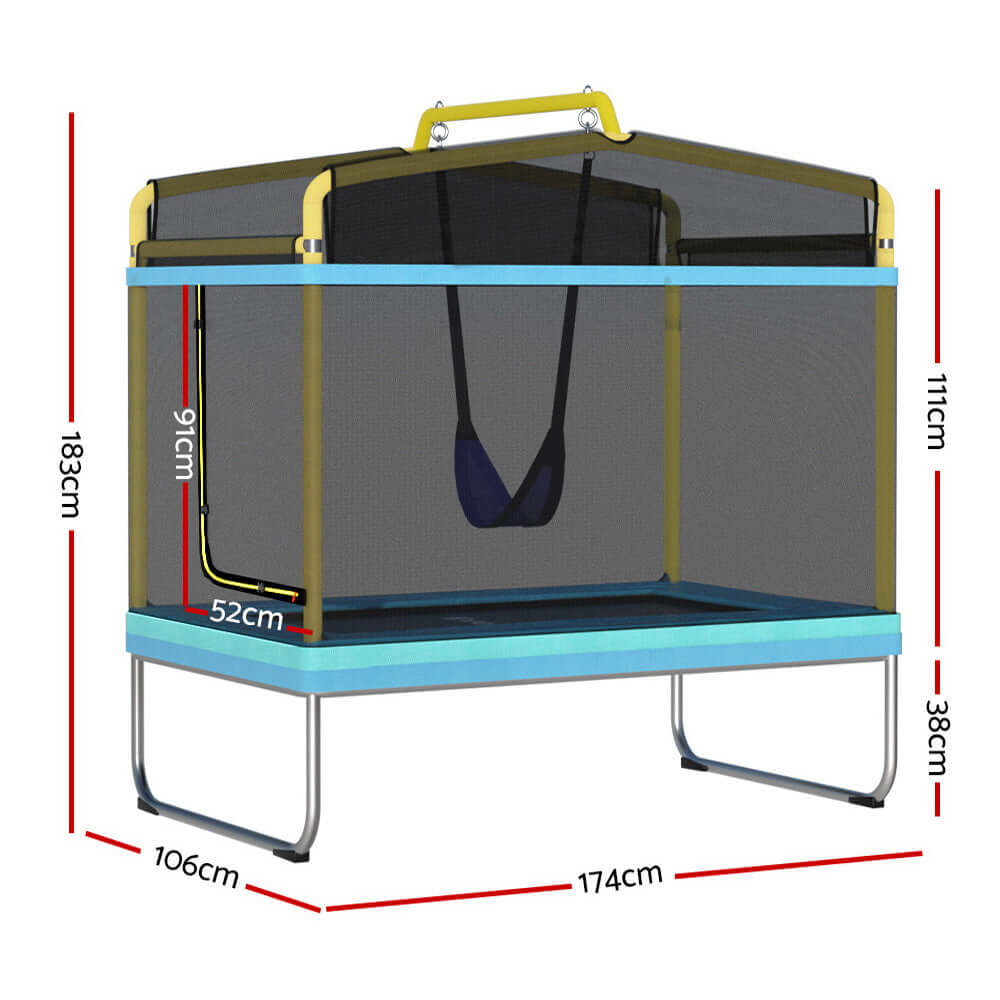 DSZ Product, feed-cond-new, feed-sl-DSZ Freight Payable, newEverfit 6Ft Trampoline For Kids W/ Enclosure Safety Net Swing Rectangle Yellow - Premium Sports & Fitness > Trampolines > Trampolines & Accessories from Everfit ! Shop Online Buy Now at S & D's Value Store Family Business Best Customer ServiceDSZ Product, feed-cond-new, feed-sl-DSZ Freight Payable, new