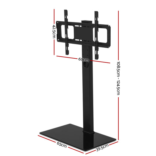 حامل تثبيت تلفزيون Artiss لشاشة LED LCD مقاس 32-70 بوصة مع رف تخزين زجاجي على الأرض 