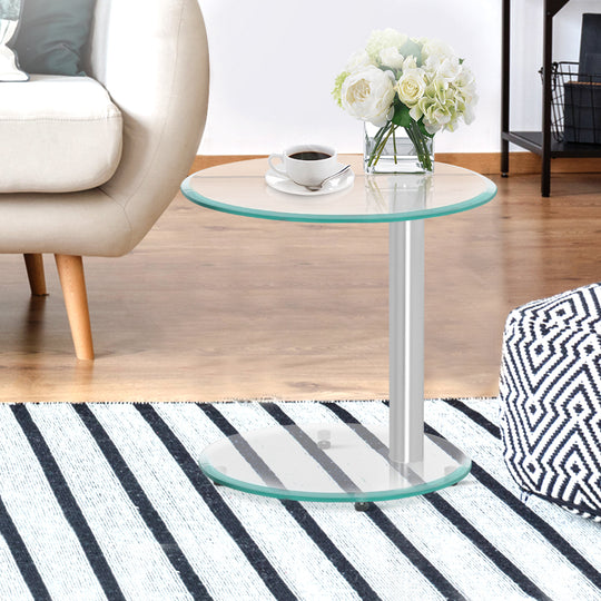 _label_, DSZ Product, feed-cond-new, feed-sl-free shipping, free-shipping, newArtiss Coffee Table Round Tempered Glass Side End Beside Tables Cafe 45Cm - Premium Furniture > Living Room > Coffee Tables from Artiss ! Shop Online Buy Now at S & D's Value Store Family Business Best Customer Service_label_, DSZ Product, feed-cond-new, feed-sl-free shipping, free-shipping, new