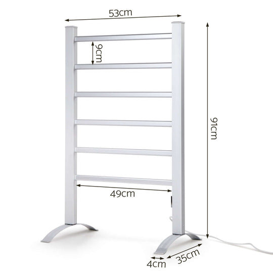 _label_, DSZ Product, feed-cond-new, feed-sl-free shipping, free-shipping, newDevanti Electric Heated Towel Rail Rack 6 Bars With Timer Clothes Dry Warmer - Premium Home & Garden > Laundry & Cleaning > Drying Racks & Hangers from Devanti ! Shop Online Buy Now at S & D's Value Store Family Business Best Customer Service_label_, DSZ Product, feed-cond-new, feed-sl-free shipping, free-shipping, new