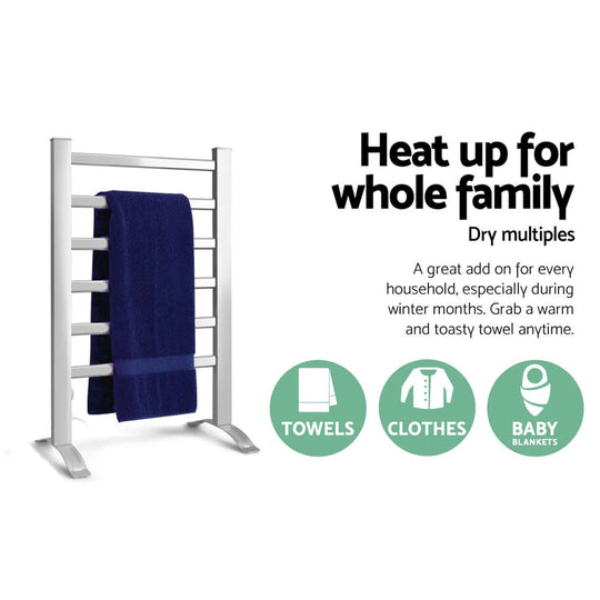 _label_, DSZ Product, feed-cond-new, feed-sl-free shipping, free-shipping, newDevanti Electric Heated Towel Rail Rack 6 Bars With Timer Clothes Dry Warmer - Premium Home & Garden > Laundry & Cleaning > Drying Racks & Hangers from Devanti ! Shop Online Buy Now at S & D's Value Store Family Business Best Customer Service_label_, DSZ Product, feed-cond-new, feed-sl-free shipping, free-shipping, new