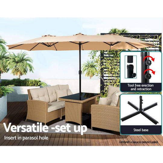 DSZ Product, feed-cond-new, feed-sl-DSZ Freight Payable, newInstahut 4.57M Outdoor Umbrella Beach Pole Garden Tilt Beige - Premium Home & Garden > Shading > Umbrellas & Sunshades from Instahut ! Shop Online Buy Now at S & D's Value Store Family Business Best Customer ServiceDSZ Product, feed-cond-new, feed-sl-DSZ Freight Payable, new