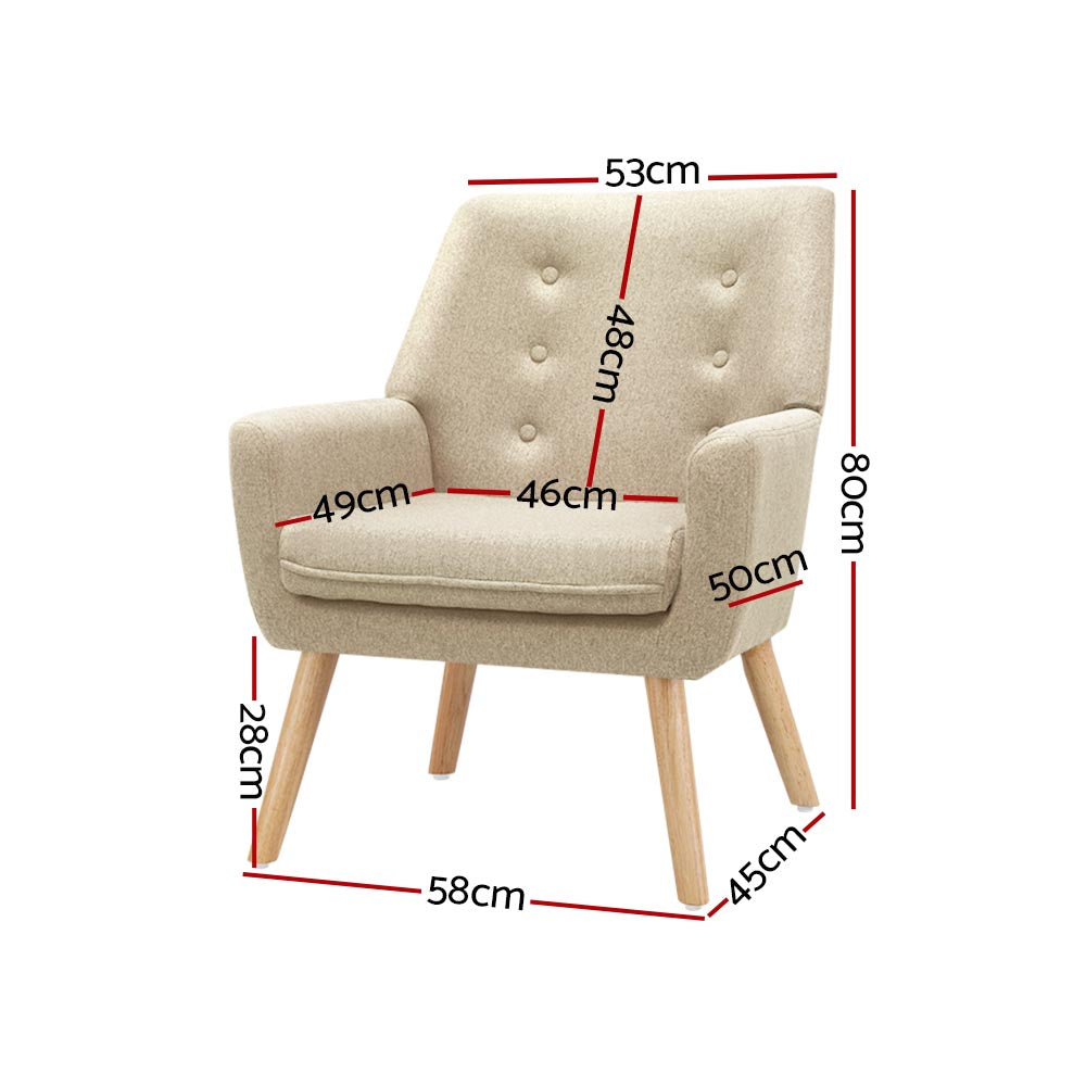 DSZ Product, feed-cond-new, feed-sl-DSZ Freight Payable, newArtiss Fabric Dining Armchair - Beige - Premium Furniture > Bar Stools & Chairs > Arm Chairs & Recliners from Artiss ! Shop Online Buy Now at S & D's Value Store Family Business Best Customer ServiceDSZ Product, feed-cond-new, feed-sl-DSZ Freight Payable, new