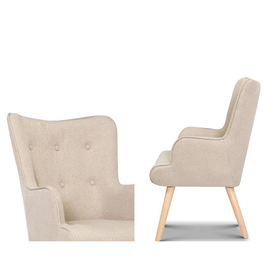 DSZ Product, feed-cond-new, feed-sl-DSZ Freight Payable, newArtiss Armchair Set With Ottoman Beige Lansar - Premium Furniture > Bar Stools & Chairs > Arm Chairs & Recliners from Artiss ! Shop Online Buy Now at S & D's Value Store Family Business Best Customer ServiceDSZ Product, feed-cond-new, feed-sl-DSZ Freight Payable, new