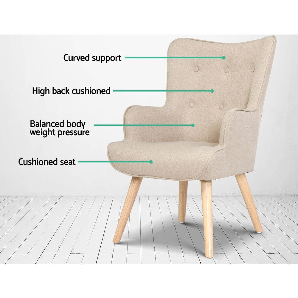 DSZ Product, feed-cond-new, feed-sl-DSZ Freight Payable, newArtiss Armchair Set With Ottoman Beige Lansar - Premium Furniture > Bar Stools & Chairs > Arm Chairs & Recliners from Artiss ! Shop Online Buy Now at S & D's Value Store Family Business Best Customer ServiceDSZ Product, feed-cond-new, feed-sl-DSZ Freight Payable, new