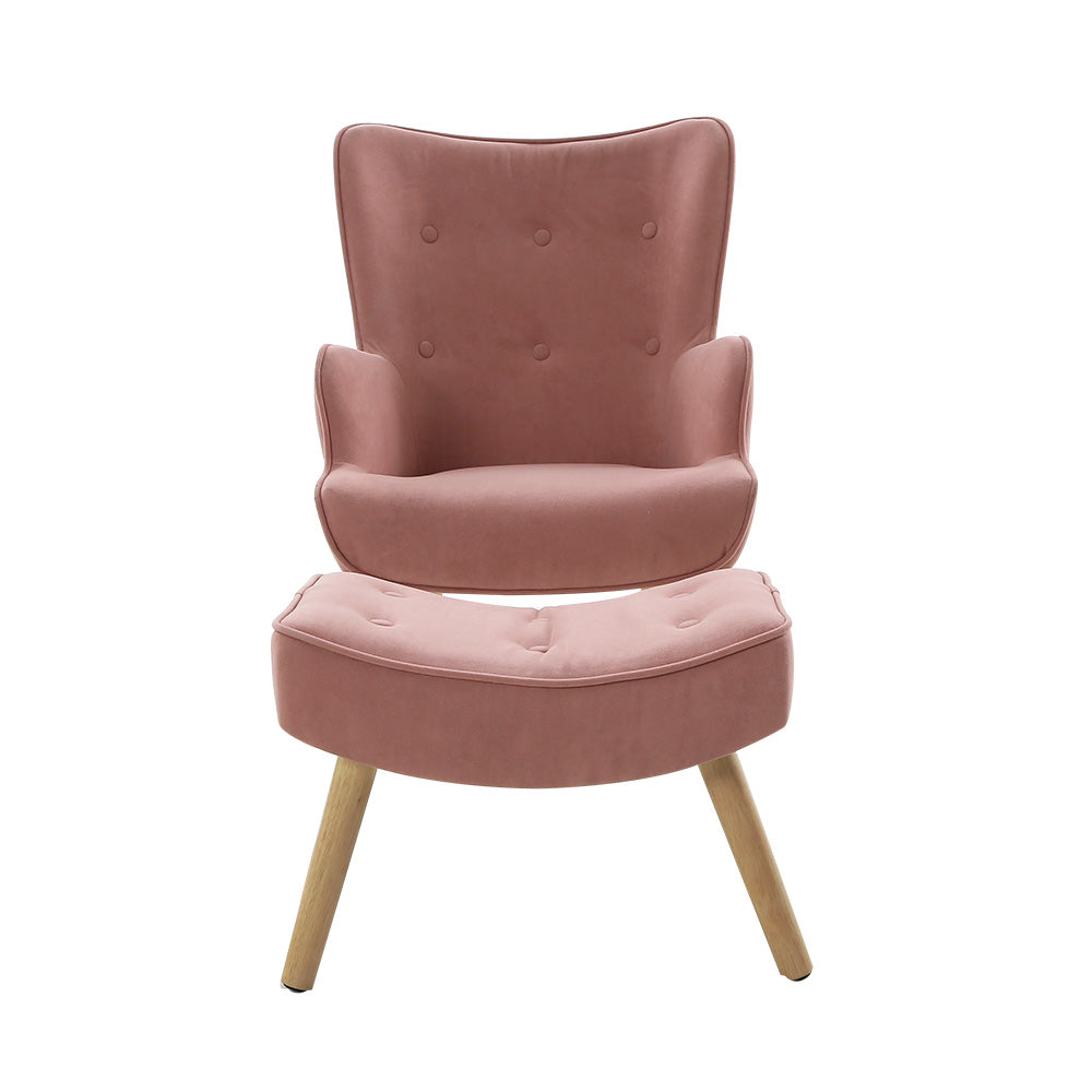 DSZ Product, feed-cond-new, feed-sl-DSZ Freight Payable, newArtiss Armchair Set With Ottoman Pink Lansar - Premium Furniture > Bar Stools & Chairs > Arm Chairs & Recliners from Artiss ! Shop Online Buy Now at S & D's Value Store Family Business Best Customer ServiceDSZ Product, feed-cond-new, feed-sl-DSZ Freight Payable, new