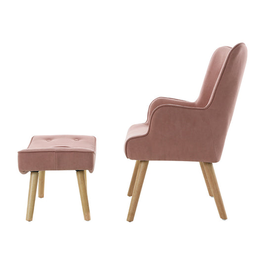 DSZ Product, feed-cond-new, feed-sl-DSZ Freight Payable, newArtiss Armchair Set With Ottoman Pink Lansar - Premium Furniture > Bar Stools & Chairs > Arm Chairs & Recliners from Artiss ! Shop Online Buy Now at S & D's Value Store Family Business Best Customer ServiceDSZ Product, feed-cond-new, feed-sl-DSZ Freight Payable, new