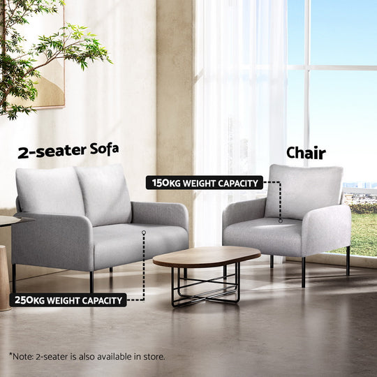 DSZ Product, feed-cond-new, feed-sl-DSZ Freight Payable, newArtiss Armchair Accent Chair Pillow Fabric Grey - Premium Furniture > Bar Stools & Chairs > Arm Chairs & Recliners from Artiss ! Shop Online Buy Now at S & D's Value Store Family Business Best Customer ServiceDSZ Product, feed-cond-new, feed-sl-DSZ Freight Payable, new