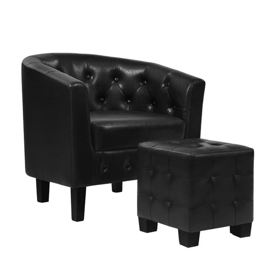 DSZ Product, feed-cond-new, feed-sl-DSZ Freight Payable, newArtiss Armchair Set With Ottoman Black Ava - Premium Furniture > Bar Stools & Chairs > Arm Chairs & Recliners from Artiss ! Shop Online Buy Now at S & D's Value Store Family Business Best Customer ServiceDSZ Product, feed-cond-new, feed-sl-DSZ Freight Payable, new