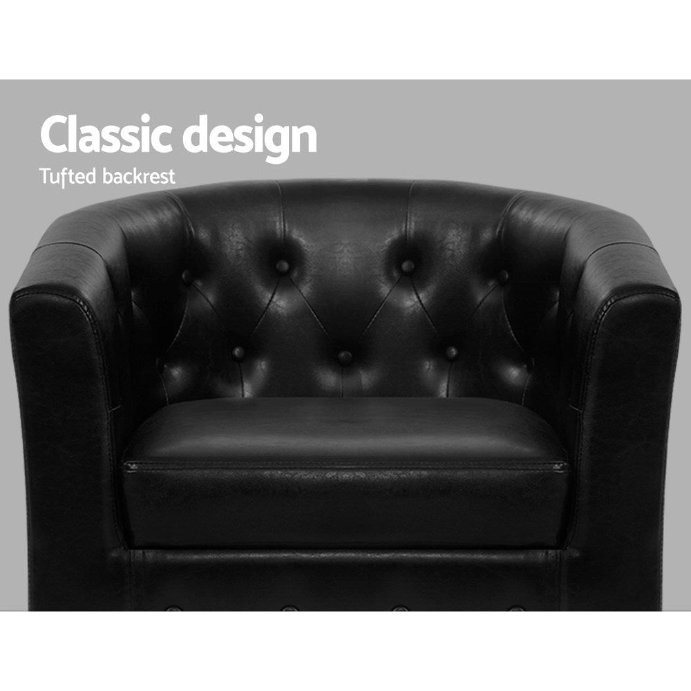 DSZ Product, feed-cond-new, feed-sl-DSZ Freight Payable, newArtiss Armchair Set With Ottoman Black Ava - Premium Furniture > Bar Stools & Chairs > Arm Chairs & Recliners from Artiss ! Shop Online Buy Now at S & D's Value Store Family Business Best Customer ServiceDSZ Product, feed-cond-new, feed-sl-DSZ Freight Payable, new