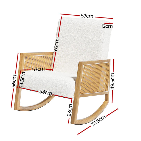 DSZ Product, feed-cond-new, feed-sl-DSZ Freight Payable, newArtiss Armchair Rocking Chair Boucle Rattan White - Premium Furniture > Bar Stools & Chairs > Arm Chairs & Recliners from Artiss ! Shop Online Buy Now at S & D's Value Store Family Business Best Customer ServiceDSZ Product, feed-cond-new, feed-sl-DSZ Freight Payable, new