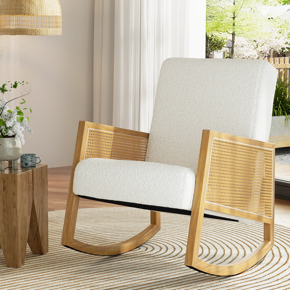 DSZ Product, feed-cond-new, feed-sl-DSZ Freight Payable, newArtiss Armchair Rocking Chair Boucle Rattan White - Premium Furniture > Bar Stools & Chairs > Arm Chairs & Recliners from Artiss ! Shop Online Buy Now at S & D's Value Store Family Business Best Customer ServiceDSZ Product, feed-cond-new, feed-sl-DSZ Freight Payable, new