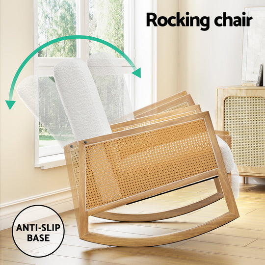 DSZ Product, feed-cond-new, feed-sl-DSZ Freight Payable, newArtiss Armchair Rocking Chair Boucle Rattan White - Premium Furniture > Bar Stools & Chairs > Arm Chairs & Recliners from Artiss ! Shop Online Buy Now at S & D's Value Store Family Business Best Customer ServiceDSZ Product, feed-cond-new, feed-sl-DSZ Freight Payable, new