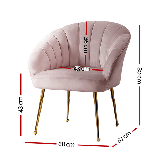 DSZ Product, feed-cond-new, feed-sl-DSZ Freight Payable, newArtiss Armchair Velvet Pink Eloise - Premium Furniture > Bar Stools & Chairs > Arm Chairs & Recliners from Artiss ! Shop Online Buy Now at S & D's Value Store Family Business Best Customer ServiceDSZ Product, feed-cond-new, feed-sl-DSZ Freight Payable, new