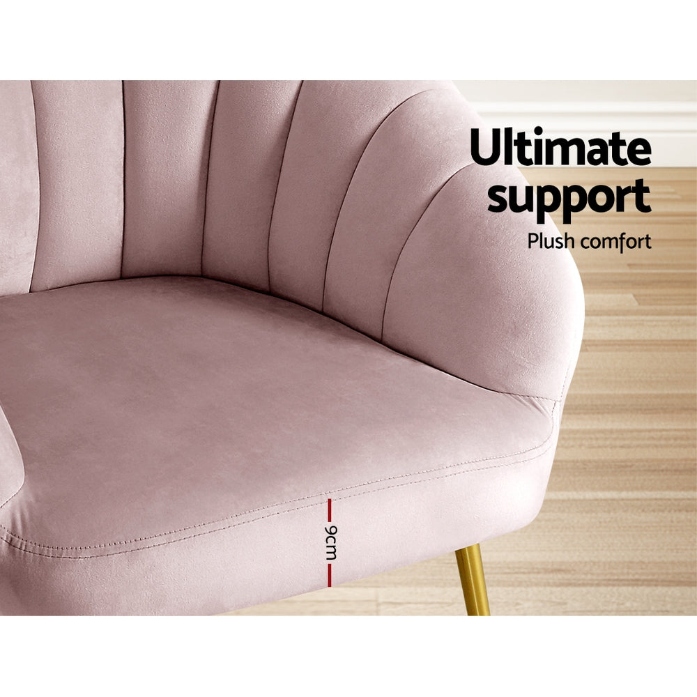 DSZ Product, feed-cond-new, feed-sl-DSZ Freight Payable, newArtiss Armchair Velvet Pink Eloise - Premium Furniture > Bar Stools & Chairs > Arm Chairs & Recliners from Artiss ! Shop Online Buy Now at S & D's Value Store Family Business Best Customer ServiceDSZ Product, feed-cond-new, feed-sl-DSZ Freight Payable, new