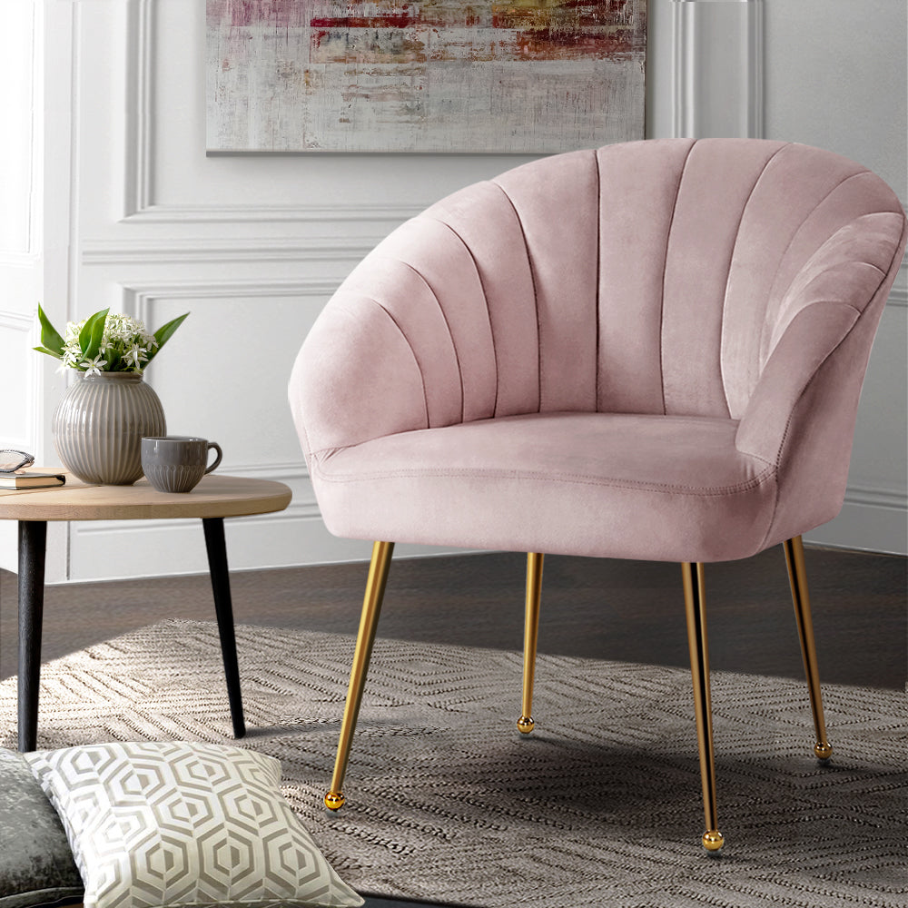 DSZ Product, feed-cond-new, feed-sl-DSZ Freight Payable, newArtiss Armchair Velvet Pink Eloise - Premium Furniture > Bar Stools & Chairs > Arm Chairs & Recliners from Artiss ! Shop Online Buy Now at S & D's Value Store Family Business Best Customer ServiceDSZ Product, feed-cond-new, feed-sl-DSZ Freight Payable, new