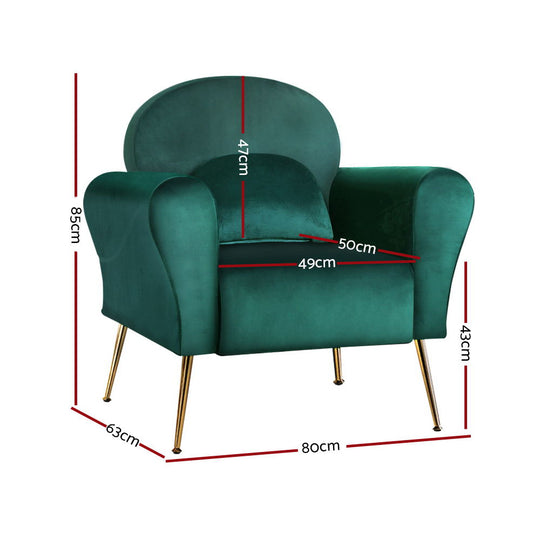 DSZ Product, feed-cond-new, feed-sl-DSZ Freight Payable, newArtiss Armchair Green Velvet Caroline - Premium Furniture > Bar Stools & Chairs > Arm Chairs & Recliners from Artiss ! Shop Online Buy Now at S & D's Value Store Family Business Best Customer ServiceDSZ Product, feed-cond-new, feed-sl-DSZ Freight Payable, new