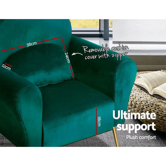 DSZ Product, feed-cond-new, feed-sl-DSZ Freight Payable, newArtiss Armchair Green Velvet Caroline - Premium Furniture > Bar Stools & Chairs > Arm Chairs & Recliners from Artiss ! Shop Online Buy Now at S & D's Value Store Family Business Best Customer ServiceDSZ Product, feed-cond-new, feed-sl-DSZ Freight Payable, new